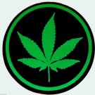 MARIJUANA LEAF HELMET BUMPER STICKER DECAL MADE IN USA 3"