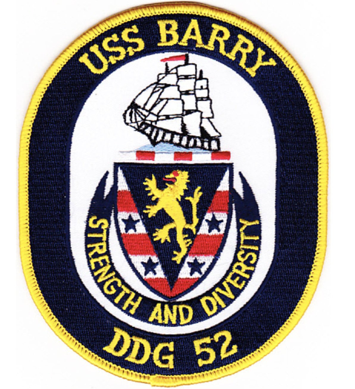 5" NAVY USS DDG-52 BARRY EMBROIDERED PATCH