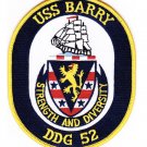 5" NAVY USS DDG-52 BARRY EMBROIDERED PATCH
