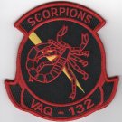 4.5" Navy VAQ-132 Red Air Scorpions Squad NAS Whidbey Island Embroidered Patch