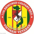 ARMY VIETNAM VETERAN 11TH ARMORED CAVALRY BUMPER CAR STICKER DECAL