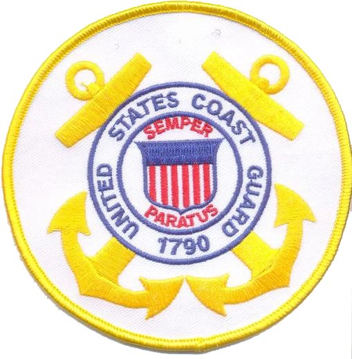 4" USCG COAST GUARD SEMPER PARATUS 1790 ANCHORS LOGO ROUND EMBROIDERED PATCH