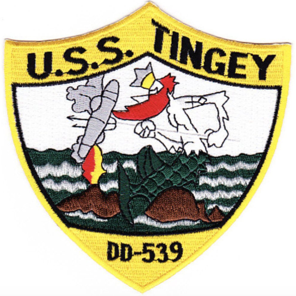 5" NAVY USS TINGEY DD-539 EMBROIDERED PATCH