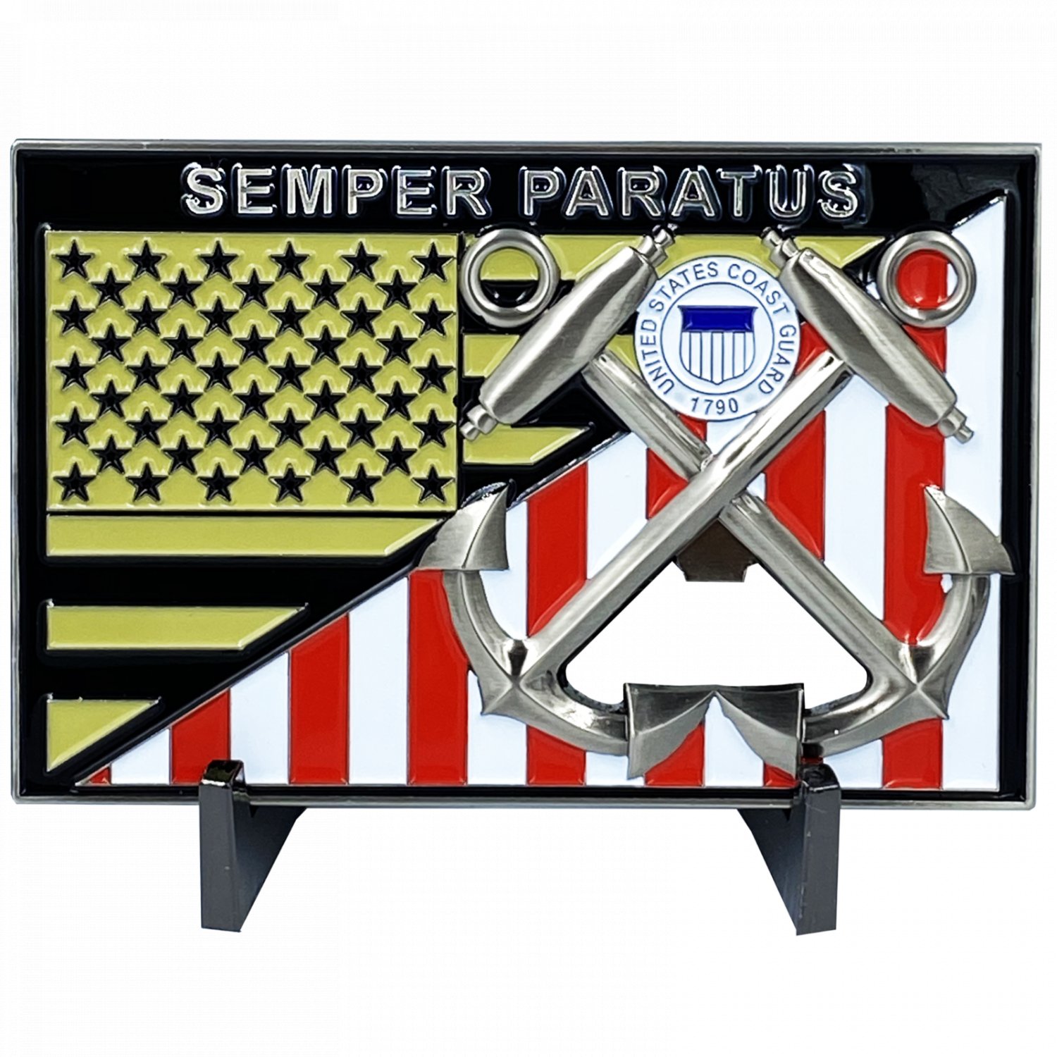 COAST GUARD SEMPER PARATUS 4" BOTTLE OPENER CHALLENGE COIN