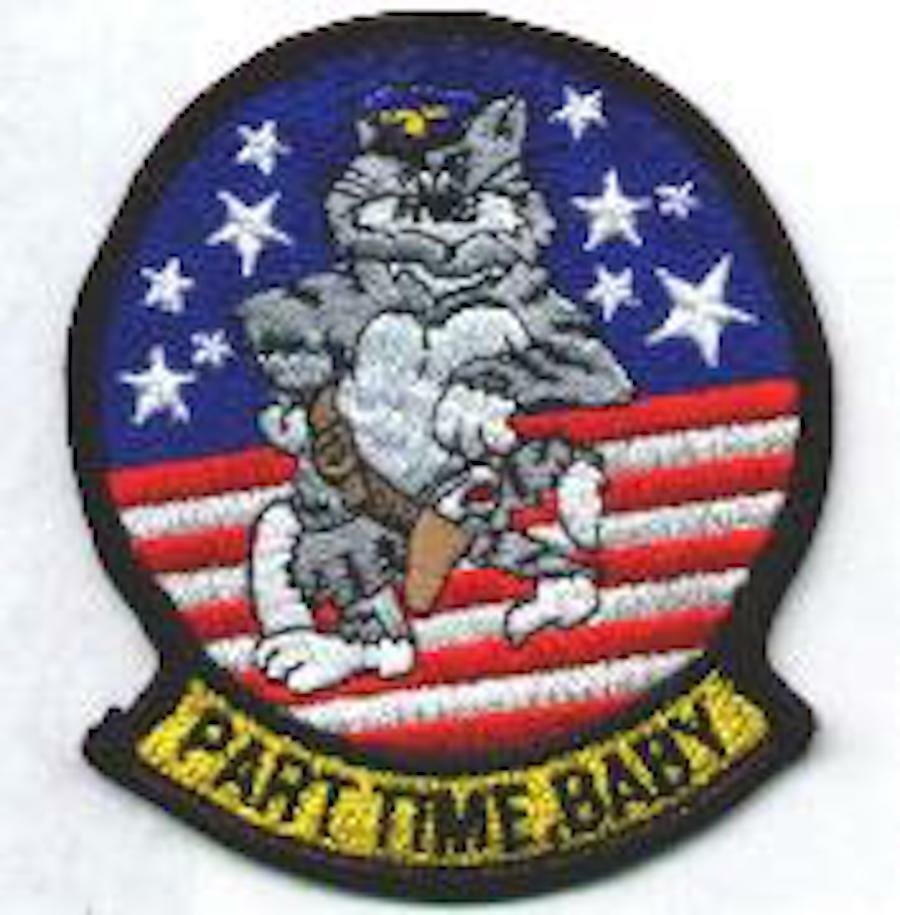 3.5" NAVY VF-101 PART-TIME GUNFIGHTER TOMCAT GUNFIGHTER EMBROIDERED JACKET PATCH