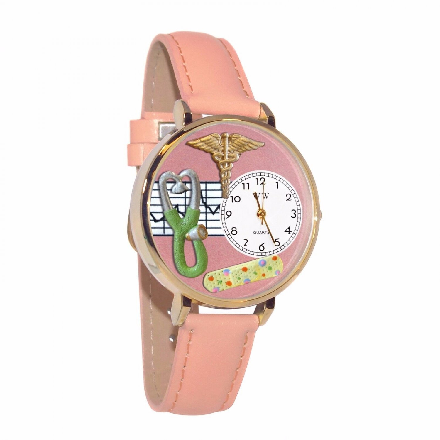 PERSONALIZED NURSE GOLD OR SILVER WATCH FREE ENGRAVING UNISEX WORLDWIDE SHIPPING