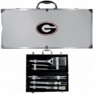 georgia bulldogs 8 pc tailgater stainless steel bbq set with metal case