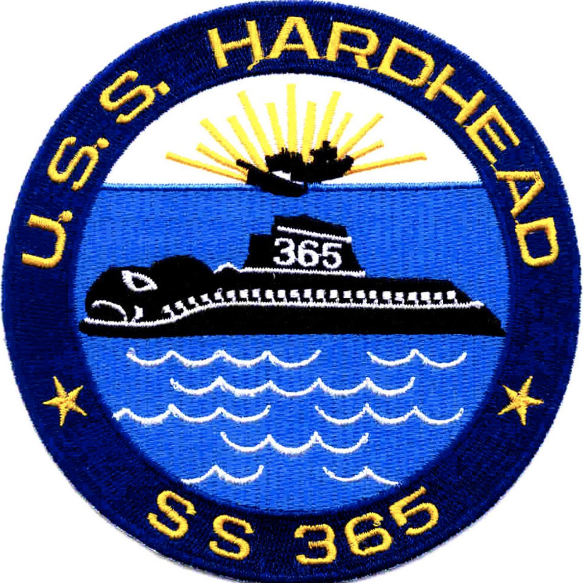 4.875" NAVY USS SS-365 HARDHEAD EMBROIDERED PATCH