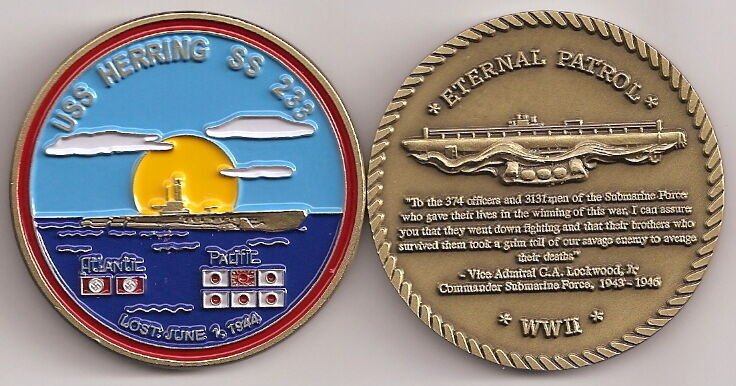 NAVY USS HERRING SS-233 LOST SUBMARINE CHALLENGE COIN