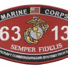 4.5" MARINE CORPS MOS 6313 AIRCRAFT COMMUNICATIONS NAVIGATION EMBROIDERED PATCH