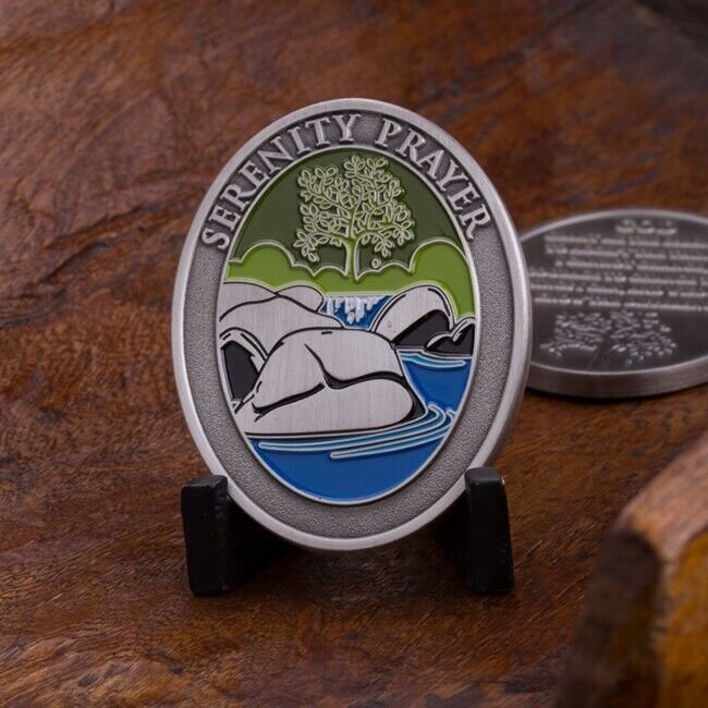 SERENITY PRAYER 2"  CHALLENGE COIN AA RECOVERY