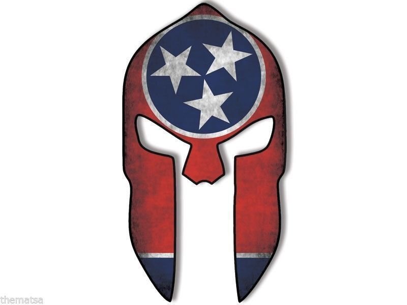 MOLON LABE TENNESSEE SHAPE FLAG SPARTAN HELMET 5" STICKER DECAL MADE IN USA