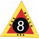 4.875" NAVY USS DD-666 BLACK EMBROIDERED PATCH