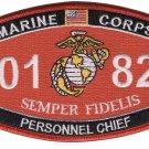 4.5" MARINE CORPS MOS 0182 PERSONNEL CHIEF EGA EMBROIDERED PATCH