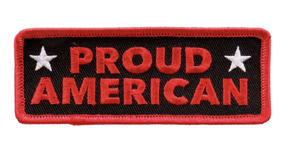 4" PROUD AMERICAN BIKER MOTORCYCLE EMBROIDERED PATCH