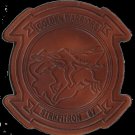 4.5" NAVY VFA-87 GOLDEN WARRIORS FIXED WING SQUADRON ANTIQUE LOOK LEATHER PATCH