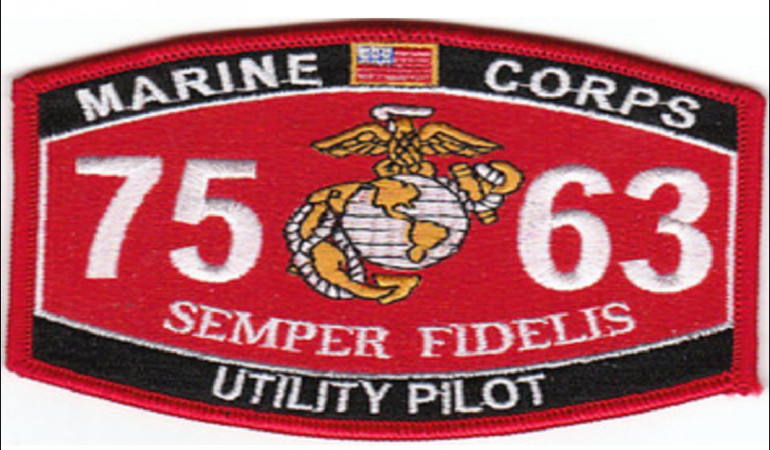 4.5" MARINE CORPS MOS 7563 UTILITY PILOT EGA EMBROIDERED PATCH