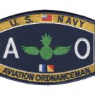 4.5" NAVY AVIATION ORDNANCEMAN AO EMBROIDERED PATCH