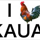 4" i rooster kauai hawaii island love heart sticker made in the usa