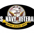NAVY VETERAN OVAL 5" HELMET BUMPER STICKER DECAL MADE IN USA
