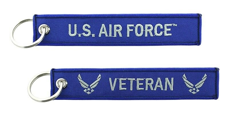 AIR FORCE VETERAN EMBROIDERED FOB KEY CHAIN