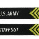 5" ARMY RANK STAFF SERGEANT EMBROIDERED FOB KEY CHAIN