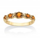 14K GOLD CITRINE ROUND BIRTHSTONE "X & O" GP SIZE 5,6,7,8,9,10