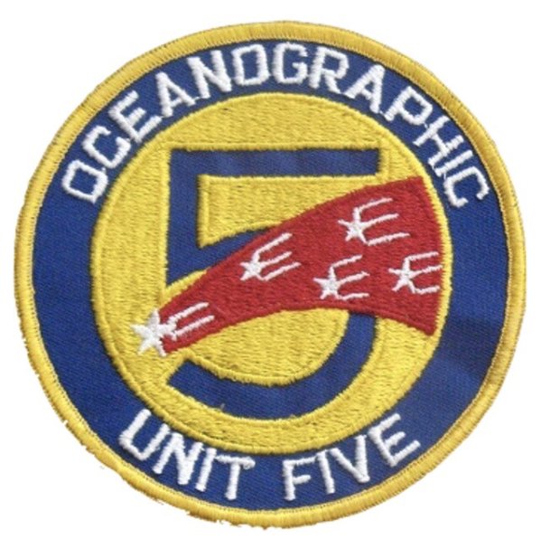 3" NAVY OCEANOGRAPHIC UNIT 5 FIVE EMBROIDERED PATCH