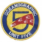 3" NAVY OCEANOGRAPHIC UNIT 5 FIVE EMBROIDERED PATCH