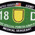 4.5" ARMY 1ST SPECIAL FORCES GORUP 18D MEDICAL SERGEANT EMBROIDERED PATCH