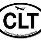 5" clt charlotte nc international airport car bumper decal sticker usa made