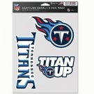 3.5" tennessee titans nfl football team logo fan 3 pack vinyl decal stickers