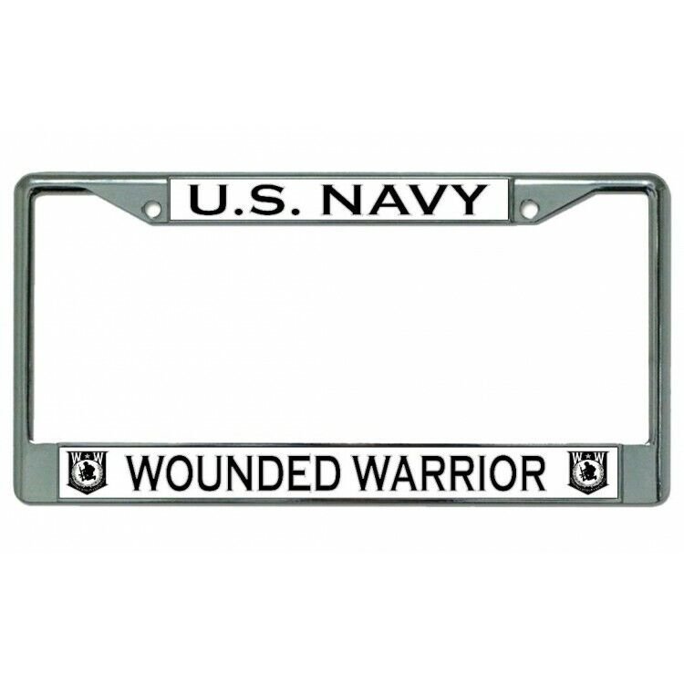 navy wounded warrior military logo license plate frame usa made