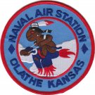 4.5" NAS OLATHE KANSAS NAVAL AIR STATION MILITARY ROUND EMBROIDERED PATCH