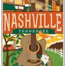 4" vintage art nashville decal sticker made in the USA