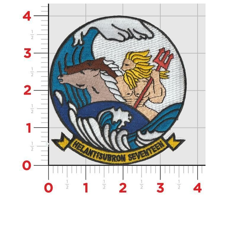 4" NAVY HS-17 NEPTUNE'S RAIDERS HELICOPTER SQUADRON MILITARY EMBROIDERED PATCH