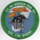 4" NAVY CV-64 CVW-2 1995 EAT THE WORM CRUISE MILITARY EMBROIDERED JACKET PATCH
