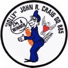 5" NAVY USS DD-885 JOHN R CRAIG EMBROIDERED PATCH