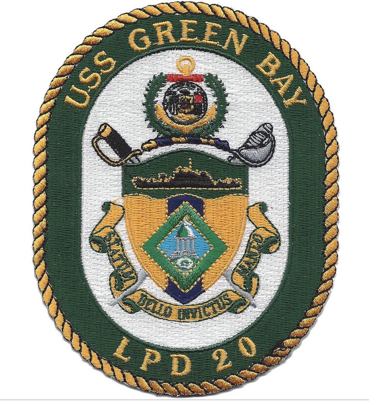 5" NAVY USS LPH-20 GREEN BAY DOCK LANDING EMBROIDERED PATCH