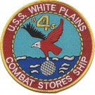 5" NAVY USS WHITE PLAINS COMBAT STORES SHIP EMBROIDERED PATCH