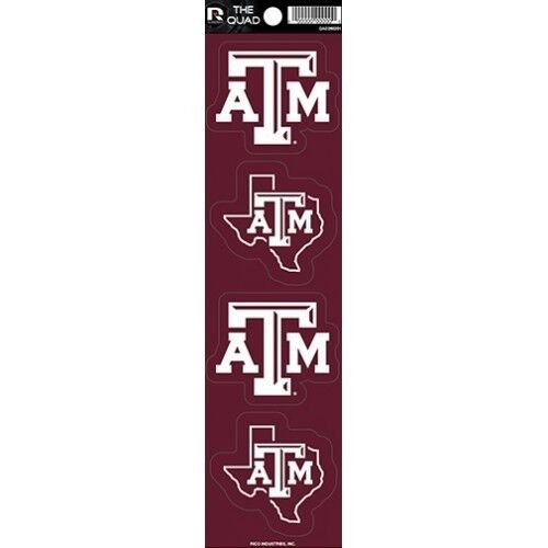 texas a&m aggies ncaa college spirit car auto sticker decal quad set usa made