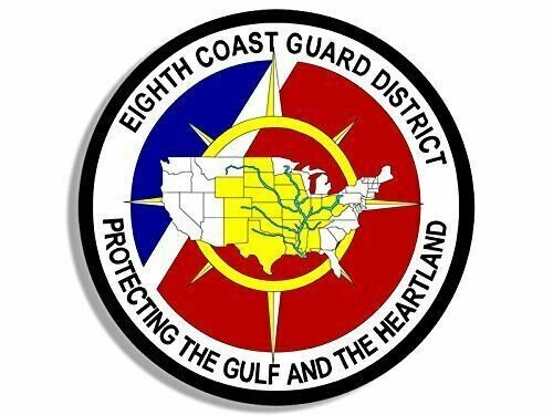 4" USCG COAST GUARD EIGHTH DISTRICT CAR BUMPER STICKER DECAL USA MADE