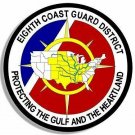 4" USCG COAST GUARD EIGHTH DISTRICT CAR BUMPER STICKER DECAL USA MADE