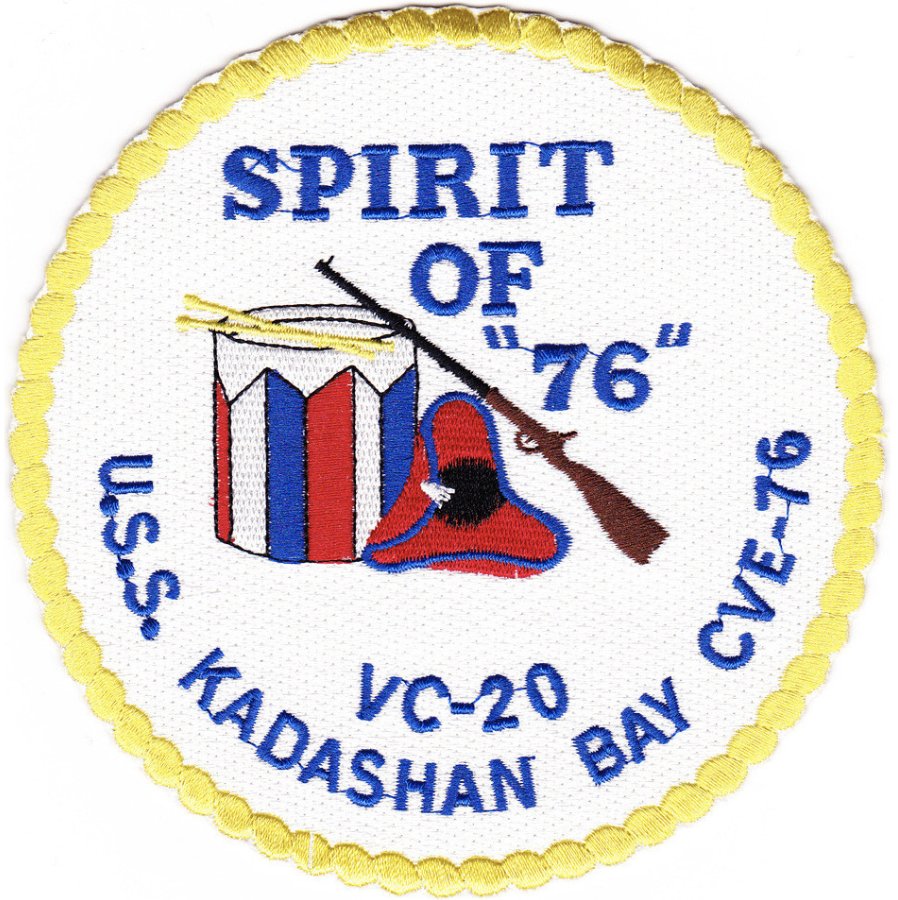 5" USS NAVY CVE-76 KADASHAN BAY EMBROIDERED PATCH