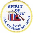 5" USS NAVY CVE-76 KADASHAN BAY EMBROIDERED PATCH