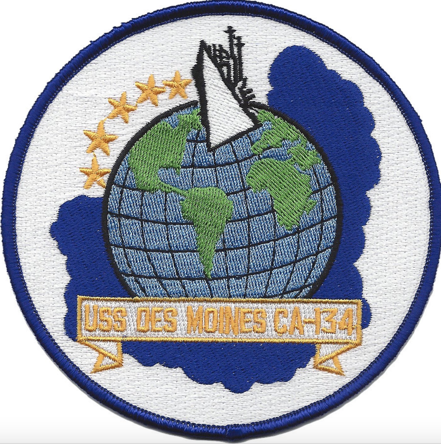 4.5" USS NAVY DES MOINES CA134 EMBROIDERED PATCH