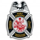 4" FORT BENNING ARMY FIREFIGHTERS HELMET EMBLEM BUMPER DECAL STICKER USA MADE
