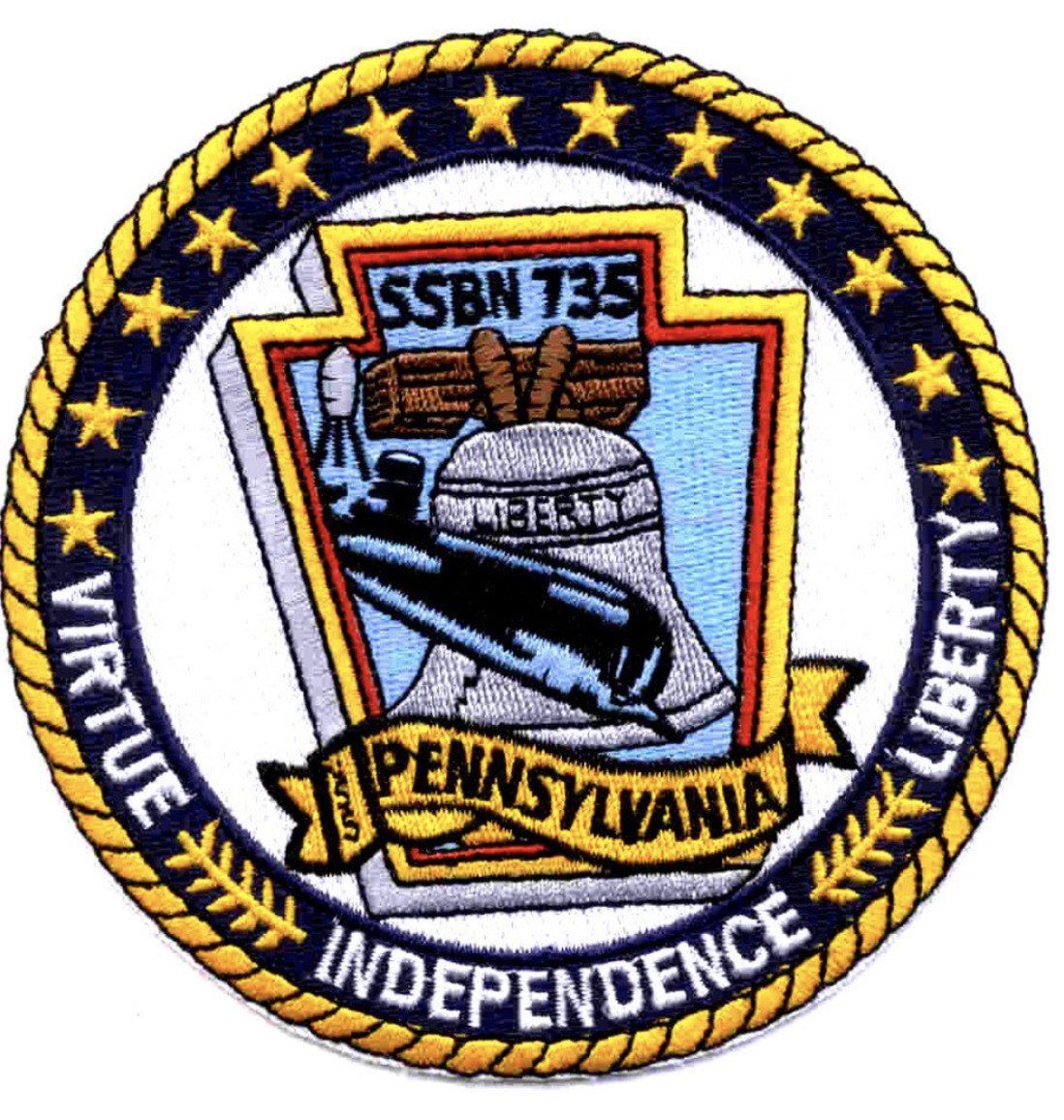 5" NAVY USS PENNSYLVANIA SSBN-735 EMBROIDERED PATCH