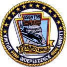 5" NAVY USS PENNSYLVANIA SSBN-735 EMBROIDERED PATCH