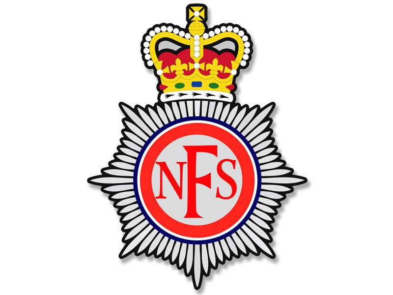 4" NFS NATIONAL FIRE SERVICE UK HELMET EMBLEM BUMPER DECAL STICKER USA MADE